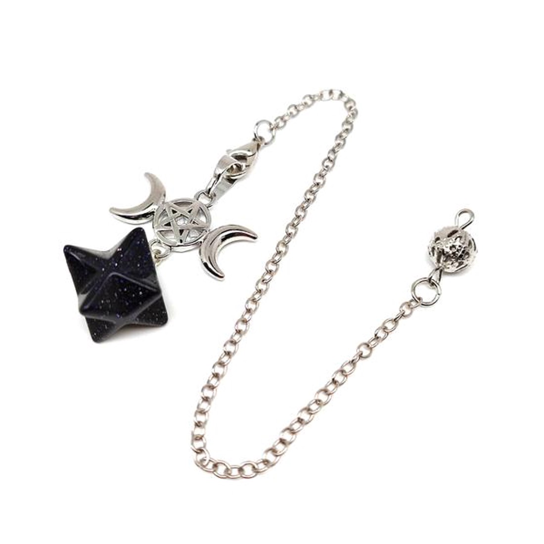 Inga merkaba istennő Goldstone kék 2x2cm - otthon & életmód - dekoráció - spiritualitás - inga - Meska.hu