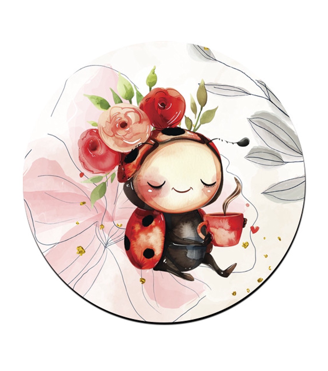 Kávézós katicabogár mintás bögre alátét -  - Meska.hu