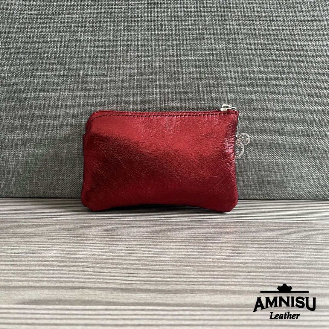 Metál bordó egy cipzáras kulcstartó A5006 - táska & tok - kulcstartó & táskadísz - kulcstartó - Meska.hu