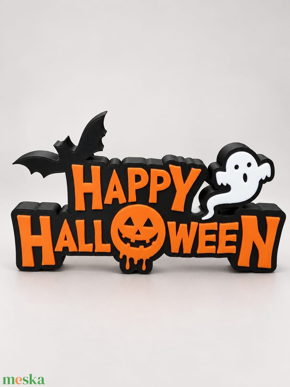 Happy Halloween feliratos dísz � őszi lakásdekoráció - otthon & életmód - dekoráció - halloween - halloweeni asztaldísz - Meska.hu