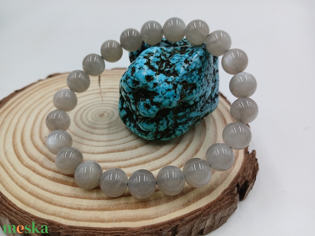 Holdkő karkötő (szürke)- intuíció és belső nyugalom - ékszer - karkötő - ásványkarkötő - Meska.hu