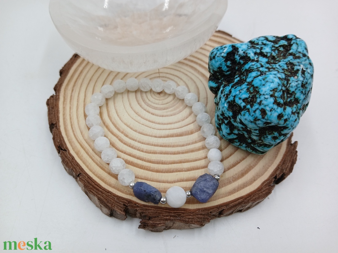 Tanzanit-Hegyikristály- a lelki tisztaság fénye - ékszer - karkötő - ásványkarkötő - Meska.hu