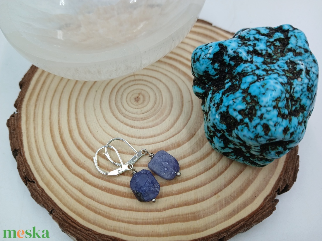 Tanzanit füli- a belső bölcsesség köve - ékszer - fülbevaló - lógó fülbevaló - Meska.hu