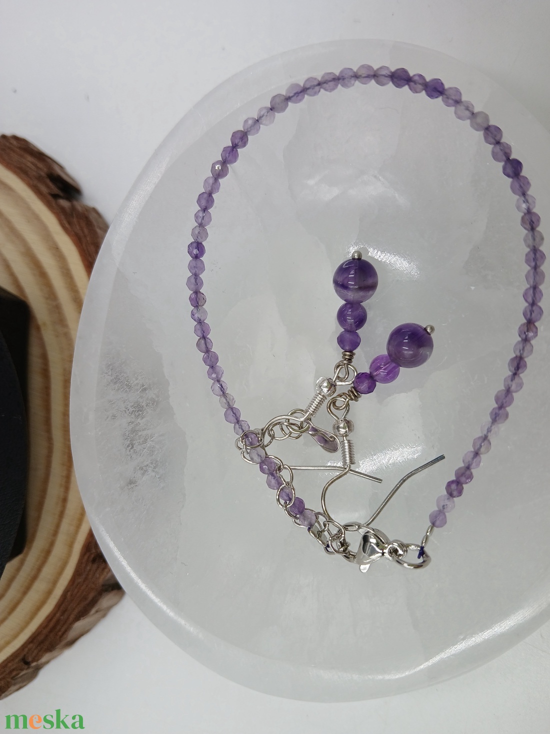 Ametiszt szett- a csend és bölcsesség köve - ékszer - ékszerszett - Meska.hu