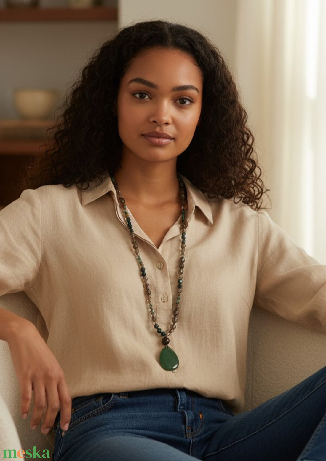 Füstkvarc, aventurin hosszú nyaklánc- kézzel készült ásvány ékszer - ékszer - nyaklánc - hosszú nyaklánc - Meska.hu