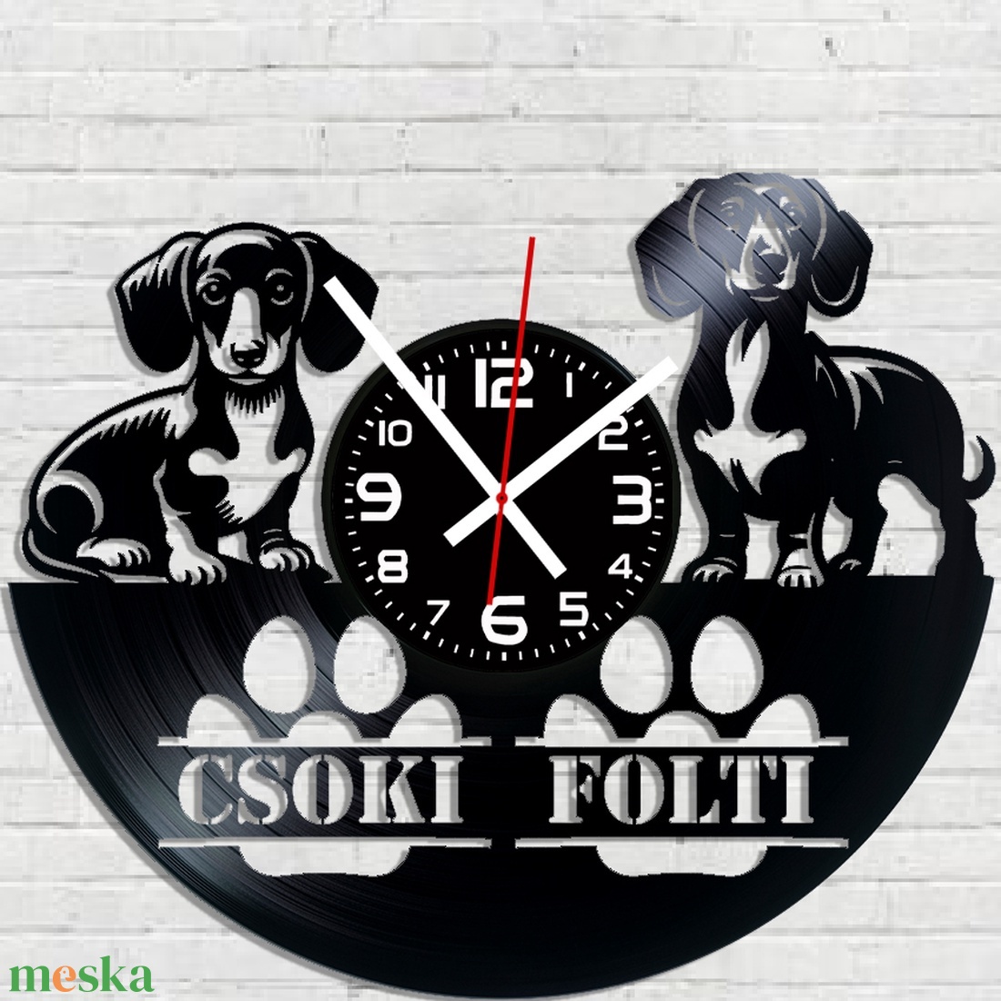 Tacskós bakelitlemez falióra! - otthon & életmód - dekoráció - fali és függő dekoráció - falióra & óra - Meska.hu Tacskós bakelitlemez falióra! - otthon & életmód - dekoráció - fali és függő dekoráció - falióra & óra - Meska.hu