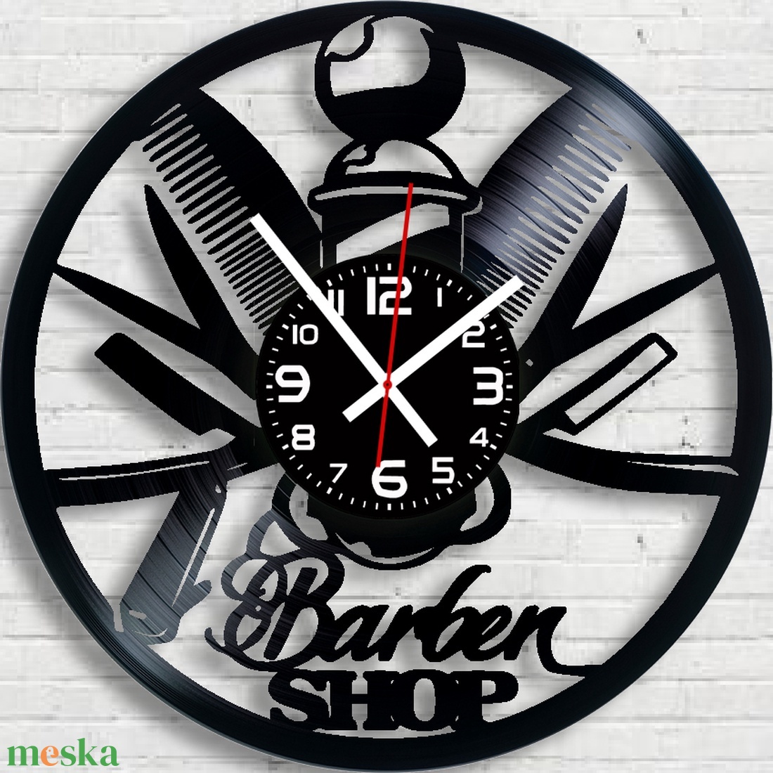 Barber shop bakelitlemez falióra! - otthon & életmód - dekoráció - fali és függő dekoráció - falióra & óra - Meska.hu Barber shop bakelitlemez falióra! - otthon & életmód - dekoráció - fali és függő dekoráció - falióra & óra - Meska.hu