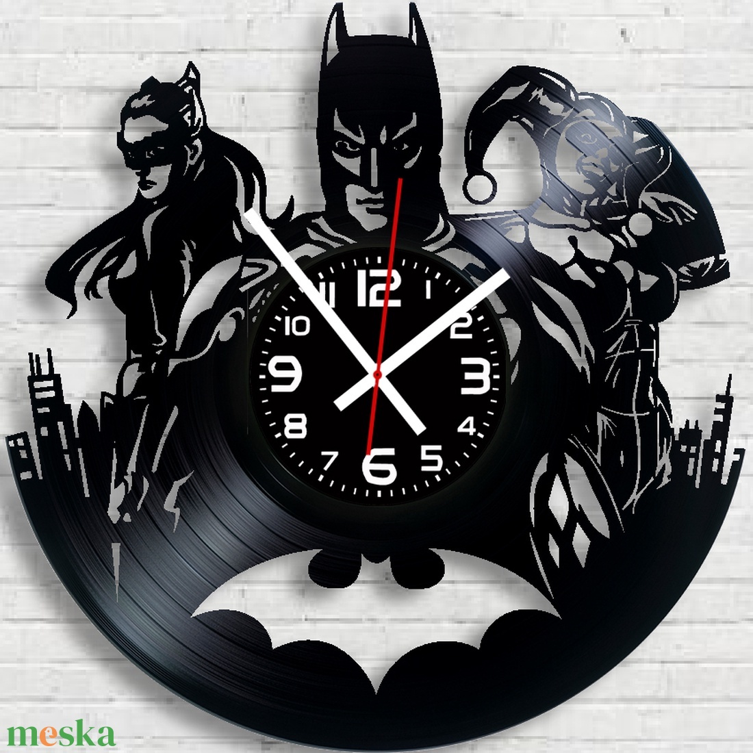Batman bakelitlemez falióra! - otthon & életmód - dekoráció - fali és függő dekoráció - falióra & óra - Meska.hu