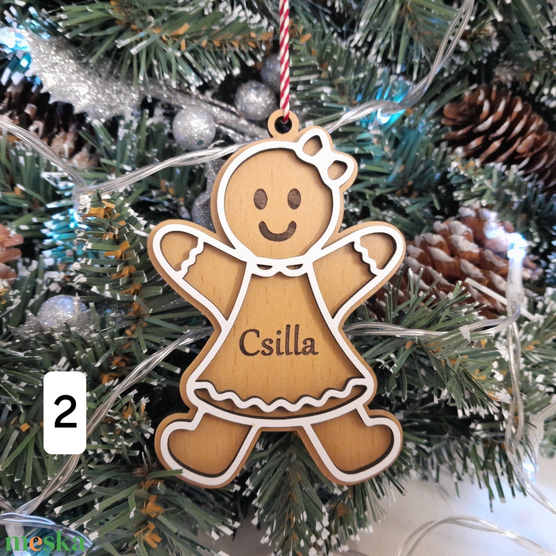 Mézeskalács karácsonyfadíszek névvel! - karácsony - karácsonyi lakásdekoráció - karácsonyfadíszek - Meska.hu