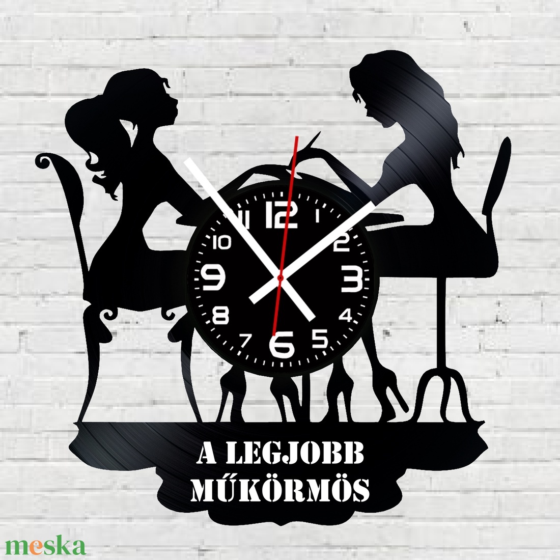 Műkörmös, manikűrös, pedikűrös bakelitlemez falióra! - otthon & életmód - dekoráció - fali és függő dekoráció - falióra & óra - Meska.hu