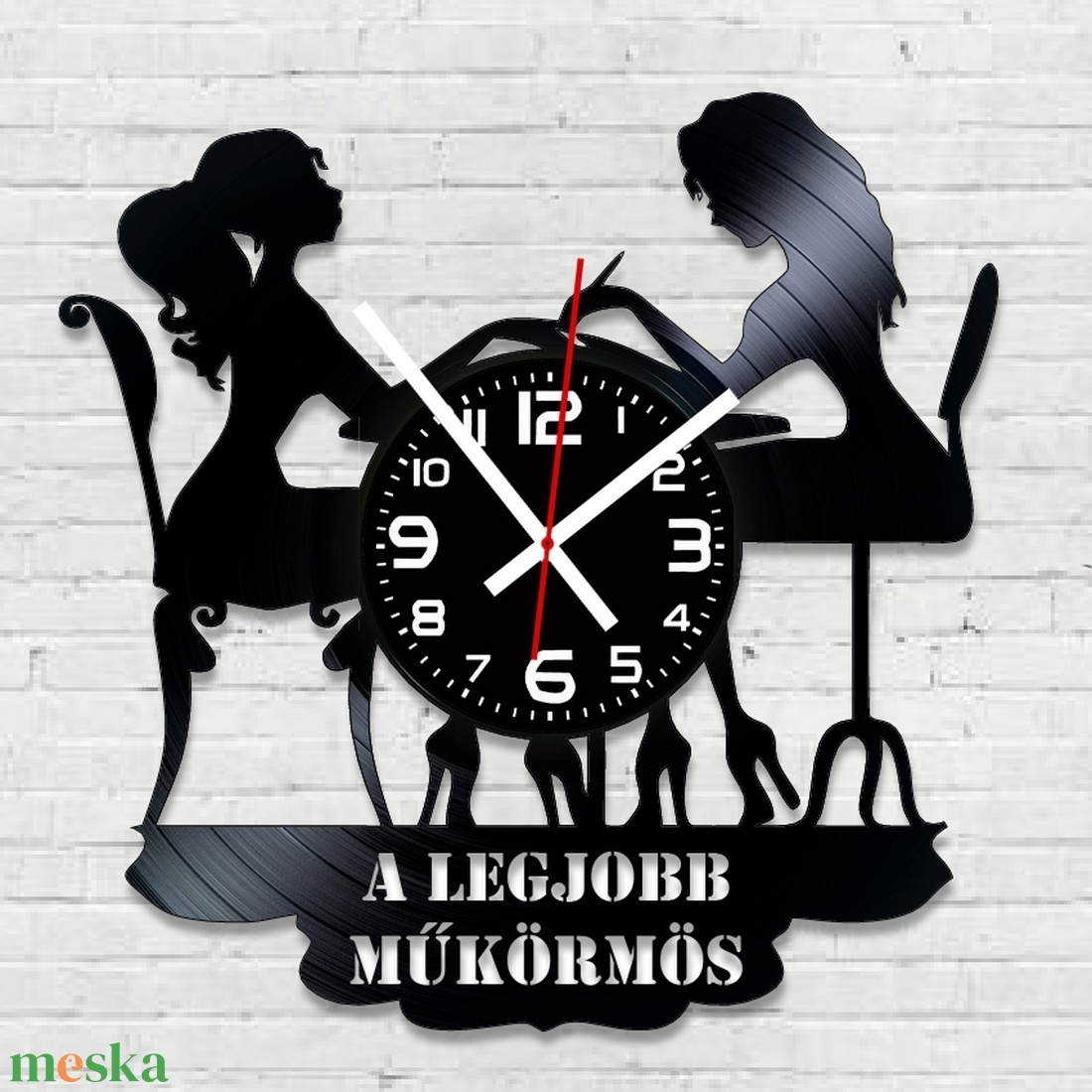 Műkörmös, manikűrös, pedikűrös bakelitlemez falióra! - otthon & életmód - dekoráció - fali és függő dekoráció - falióra & óra - Meska.hu
