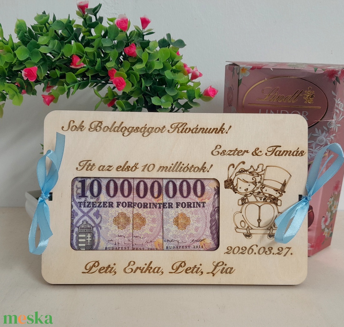 Esküvői első 10milliós pénzátadó - esküvő - emlék & ajándék - nászajándék - esküvői pénzátadó doboz - Meska.hu