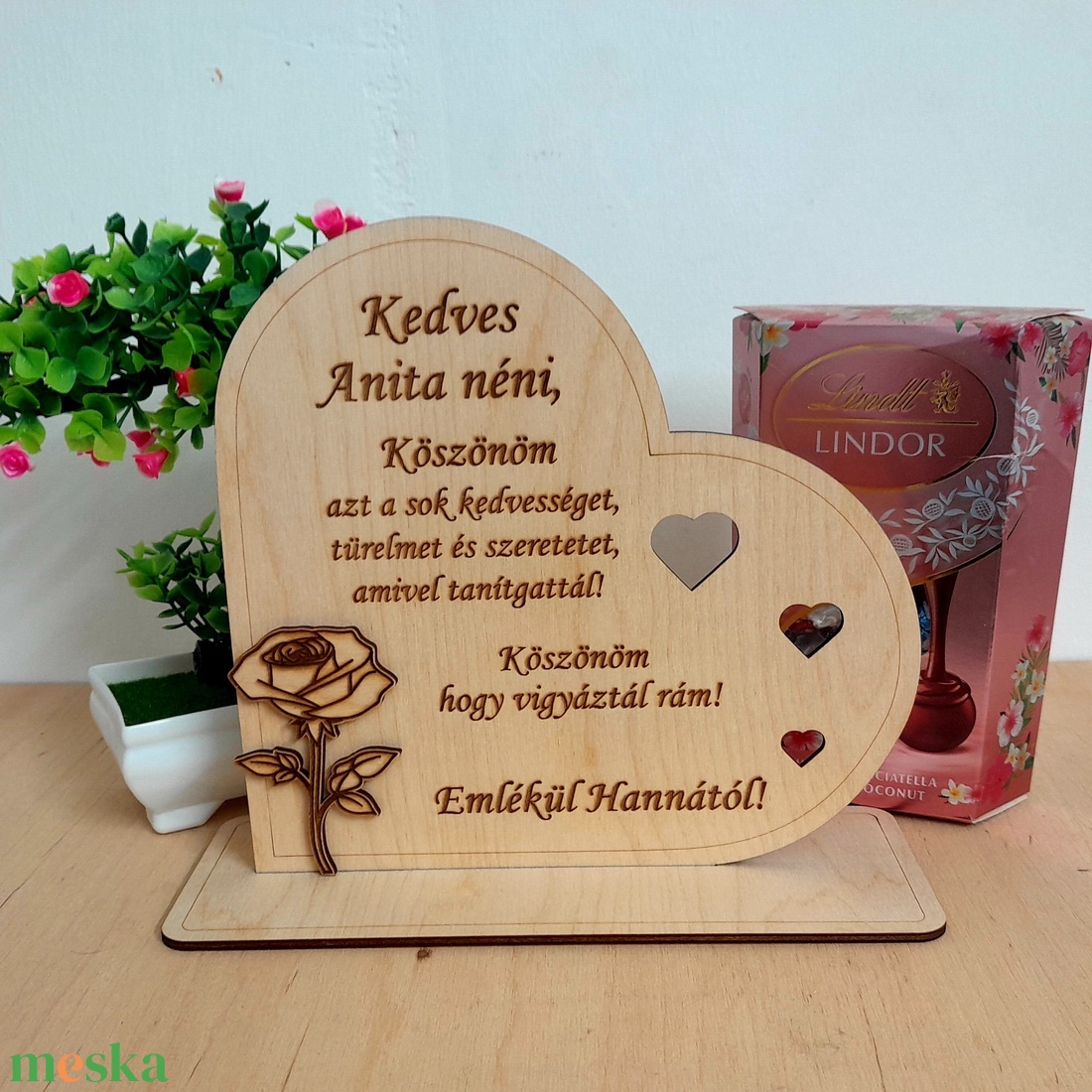 Szív alakú asztali emléktábla! - otthon & életmód - dekoráció - asztal és polc dekoráció - asztaldísz - Meska.hu