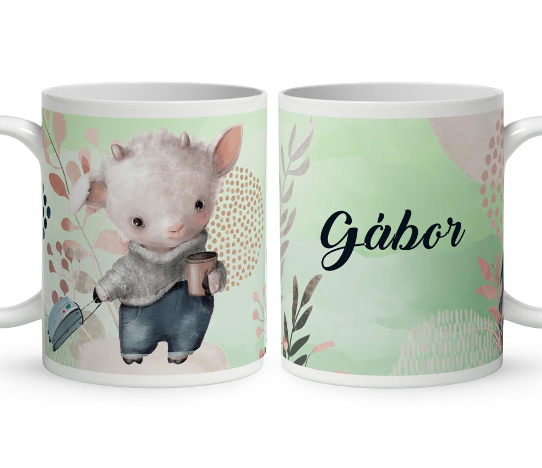 Kérd a Neveddel - Cuki utazós kecske mintás bögre - otthon & életmód - konyhafelszerelés, tálalás - tálalás - bögre & csésze - Meska.hu