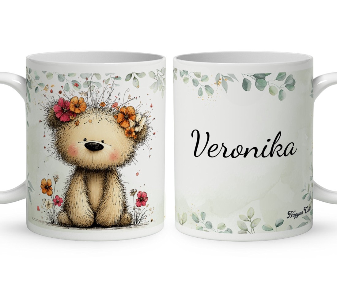 Névvel kérhető - A legcukibb tavaszi macika mintás bögre - otthon & életmód - konyhafelszerelés, tálalás - tálalás - bögre & csésze - Meska.hu