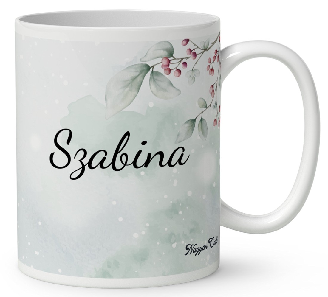 Névvel kérhető - Cuki téli mosómaci hógömbbel mintás bögre - otthon & életmód - konyhafelszerelés, tálalás - tálalás - bögre & csésze - Meska.hu