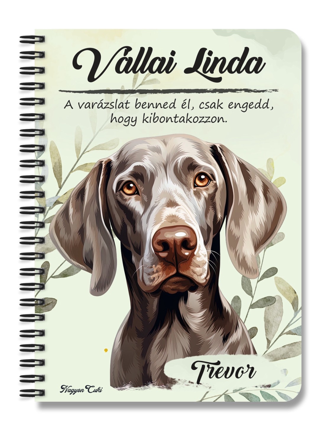 Személyre szabható - Weimari vizsla portré mintás A6-os füzet - otthon & életmód - papír, írószer - jegyzetfüzet & napló - Meska.hu