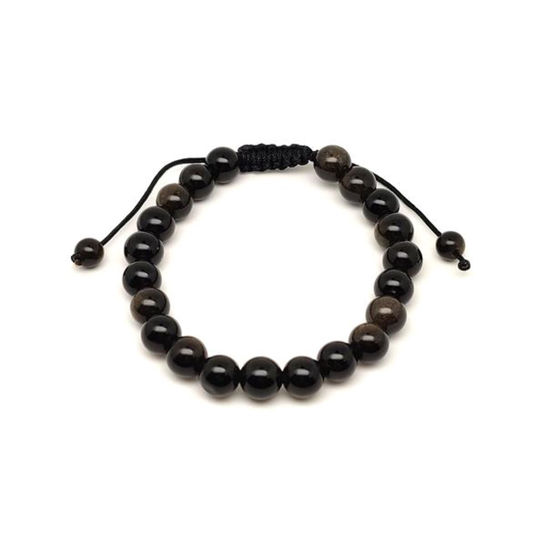 Arany obszidián csúszócsomós golyó karkötő 8 mm - ékszer - karkötő - ásványkarkötő - Meska.hu