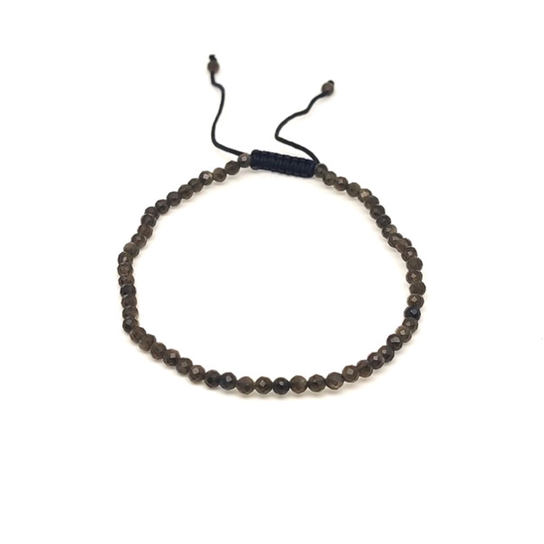 Fazettált arany obszidián golyós ásvány karkötő csúszócsomóval 4�5mm - ékszer - karkötő - ásványkarkötő - Meska.hu