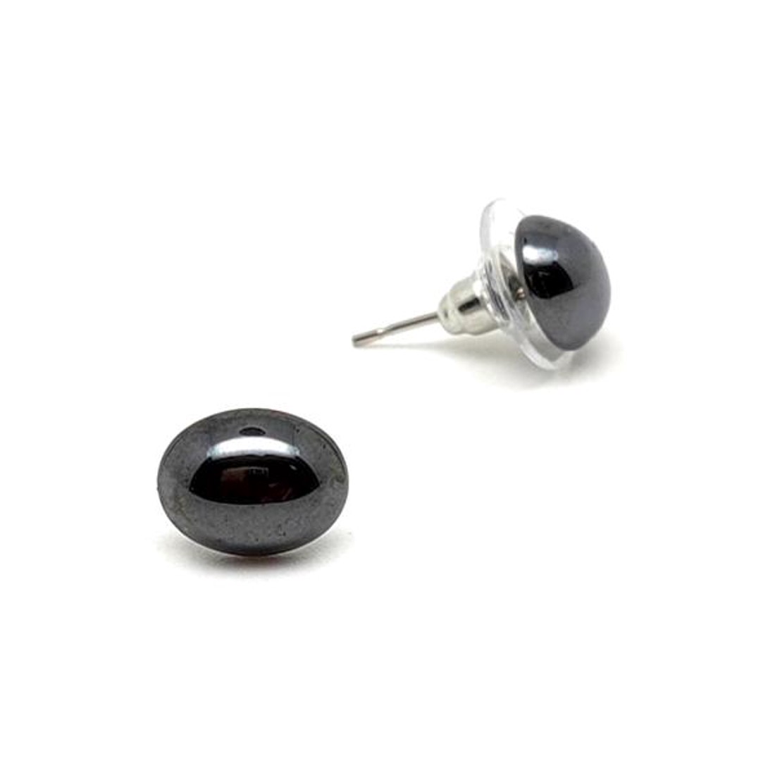 Fülbevaló ovális hematit 10x14mm - ékszer - fülbevaló - pötty fülbevaló - Meska.hu
