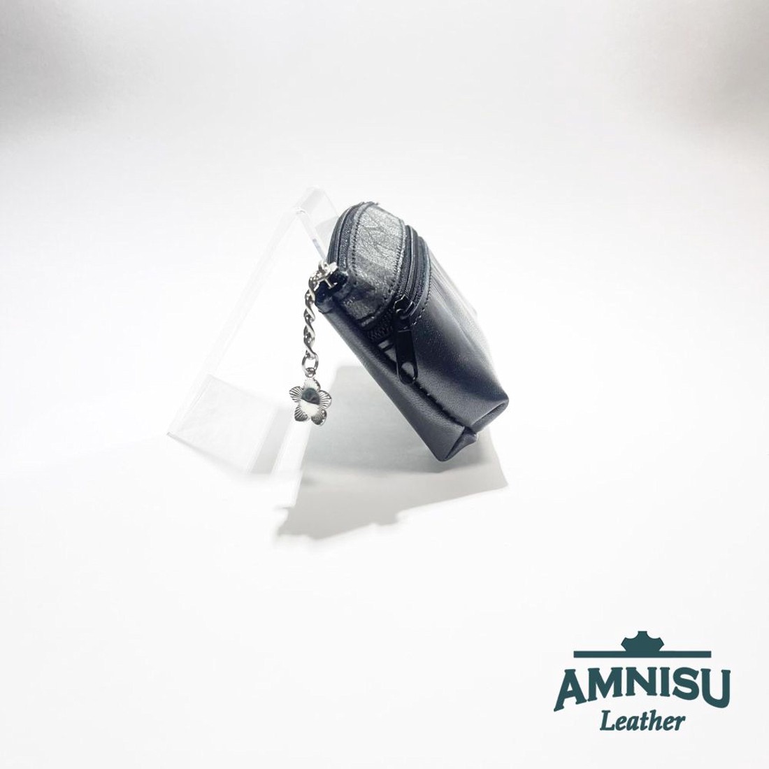 Sötét ezüst - szürke mintás kettő cipzáras kulcstartó B8001 - táska & tok - kulcstartó & táskadísz - kulcstartó - Meska.hu