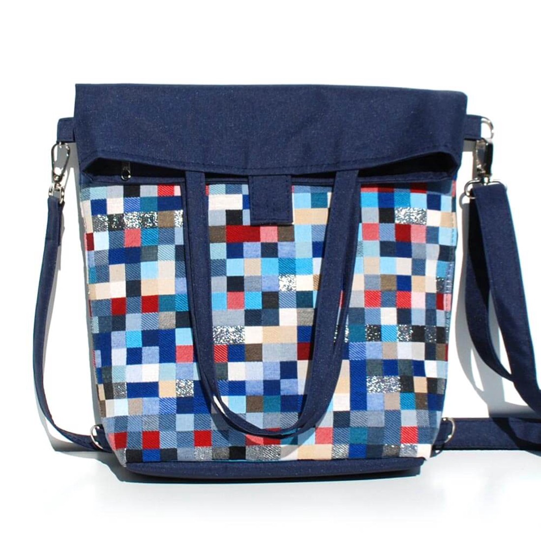 SuziartBag Sötétkék kockás vászon 3in1 táska - táska & tok - kézitáska & válltáska - válltáska - Meska.hu SuziartBag Sötétkék kockás vászon 3in1 táska - táska & tok - kézitáska & válltáska - válltáska - Meska.hu