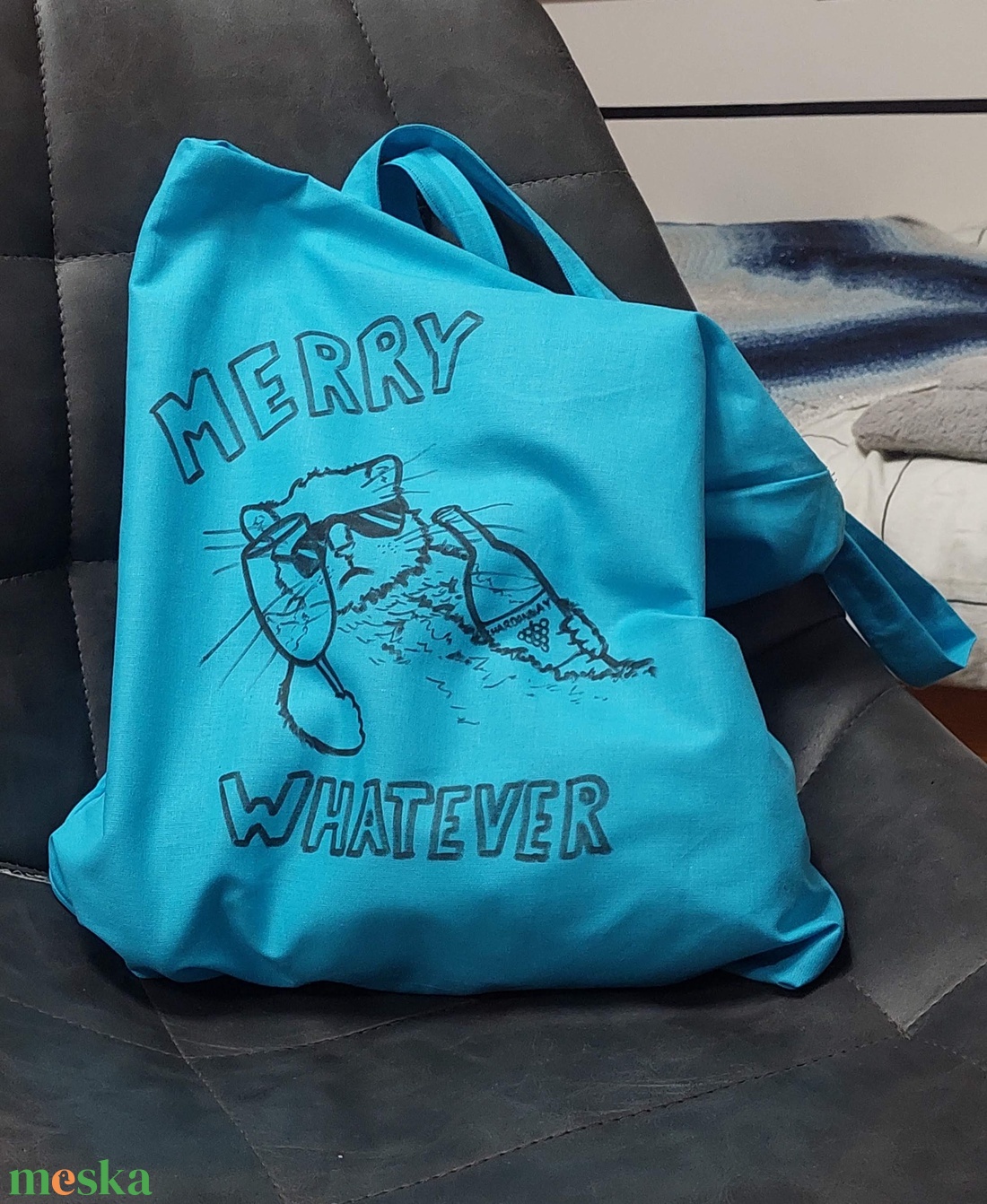 Merry Whatever cicás táska - táska & tok - bevásárlás & shopper táska - shopper, textiltáska, szatyor - Meska.hu