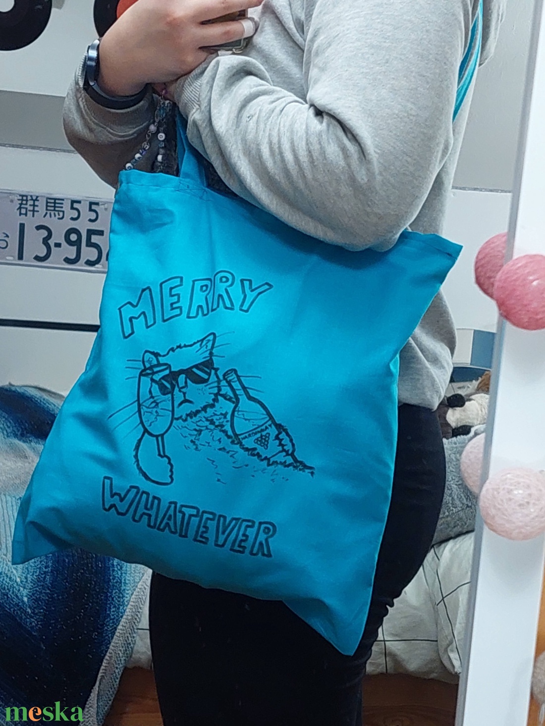 Merry Whatever cicás táska - táska & tok - bevásárlás & shopper táska - shopper, textiltáska, szatyor - Meska.hu