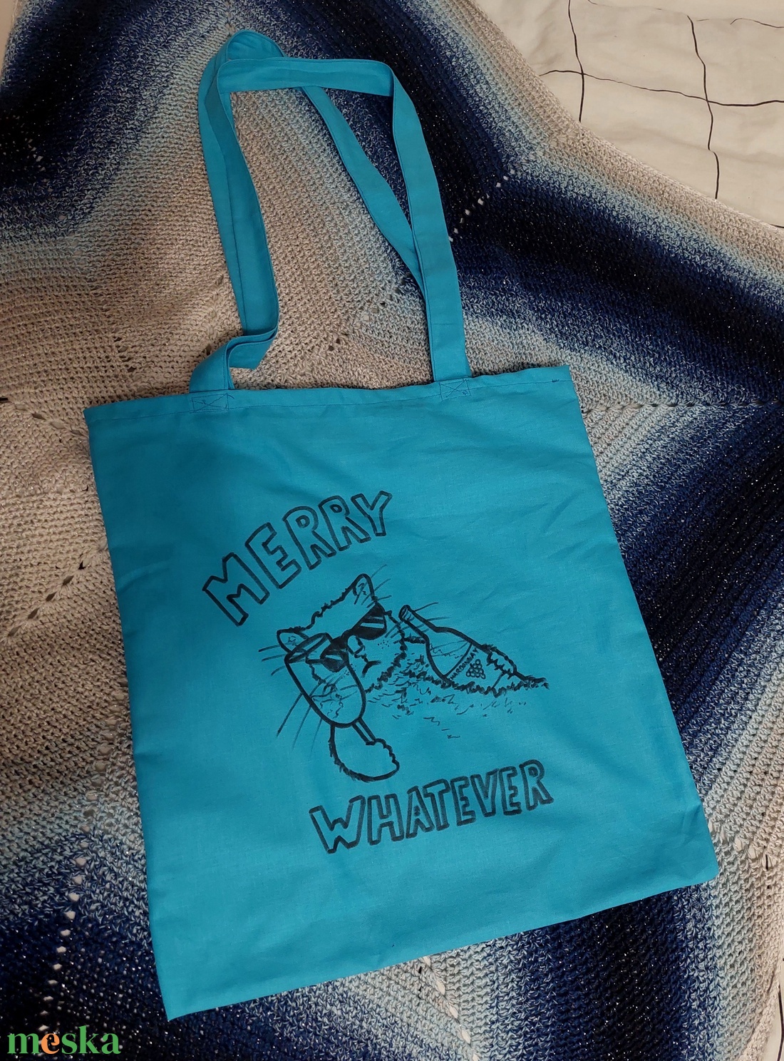 Merry Whatever cicás táska - táska & tok - bevásárlás & shopper táska - shopper, textiltáska, szatyor - Meska.hu