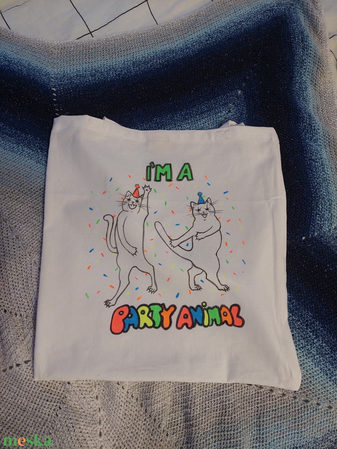 Party Animal cicás vászontáska - táska & tok - bevásárlás & shopper táska - shopper, textiltáska, szatyor - Meska.hu