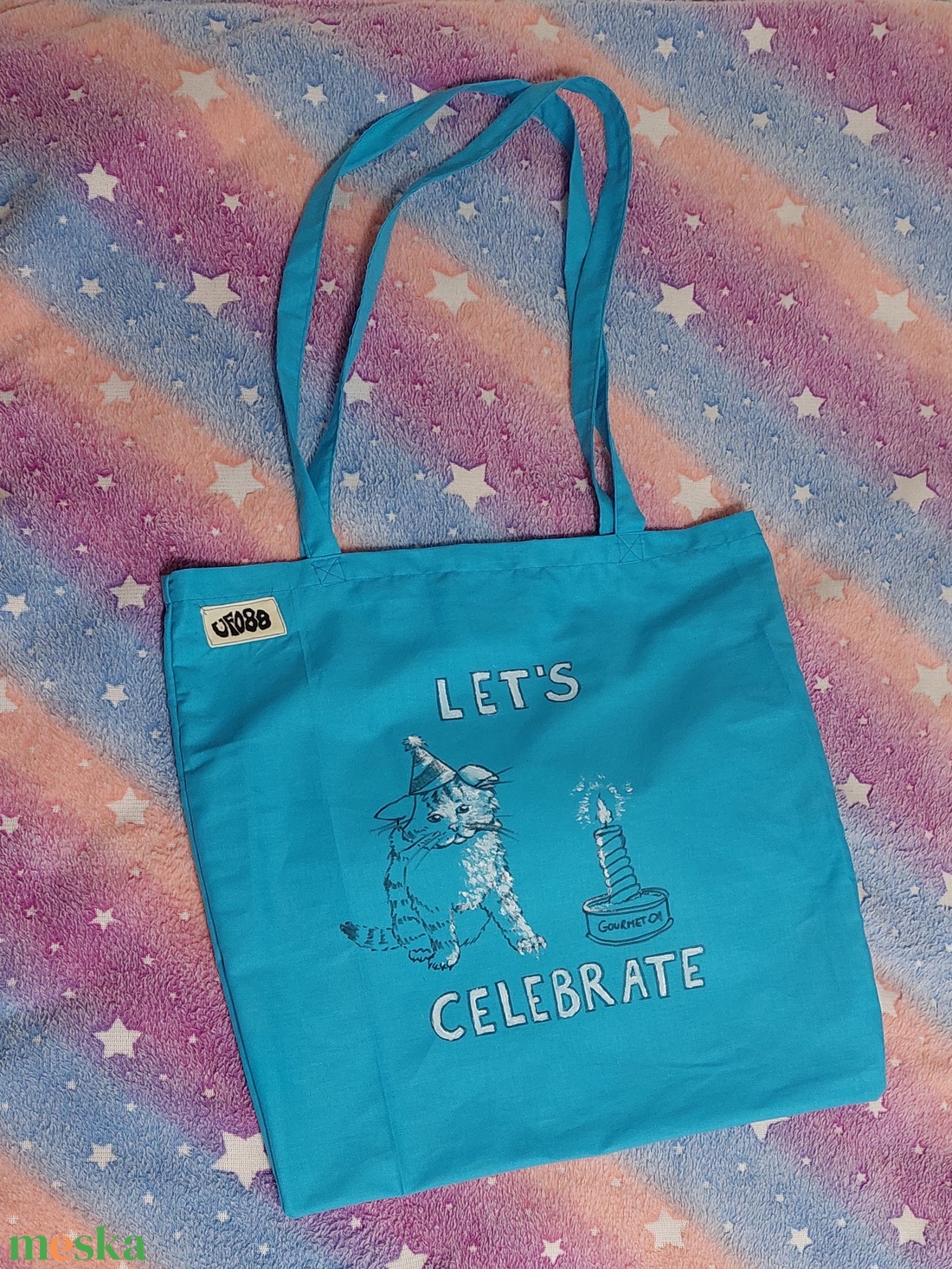 Let's Celebrate cicás vászontáska - táska & tok - bevásárlás & shopper táska - shopper, textiltáska, szatyor - Meska.hu