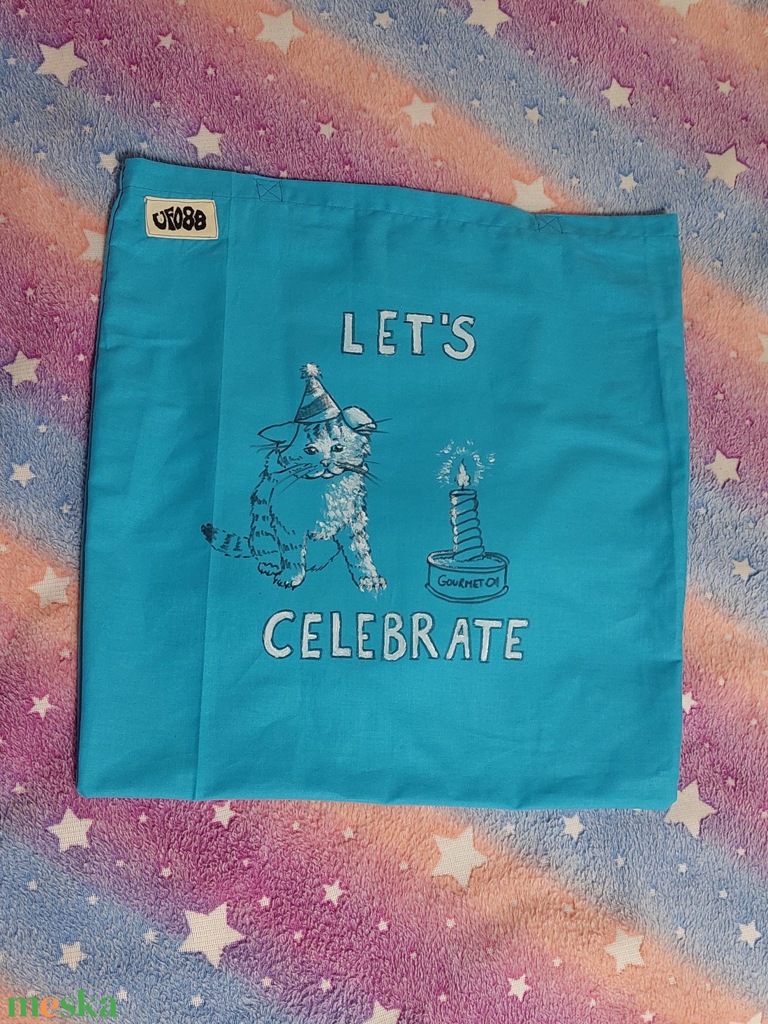 Let's Celebrate cicás vászontáska - táska & tok - bevásárlás & shopper táska - shopper, textiltáska, szatyor - Meska.hu