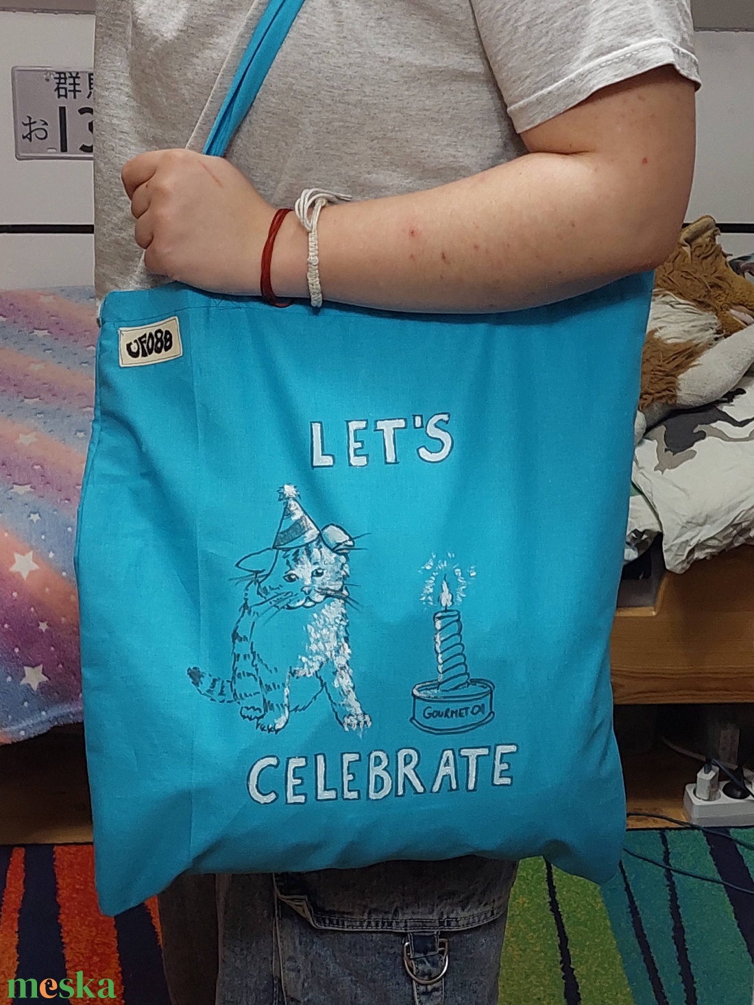 Let's Celebrate cicás vászontáska - táska & tok - bevásárlás & shopper táska - shopper, textiltáska, szatyor - Meska.hu