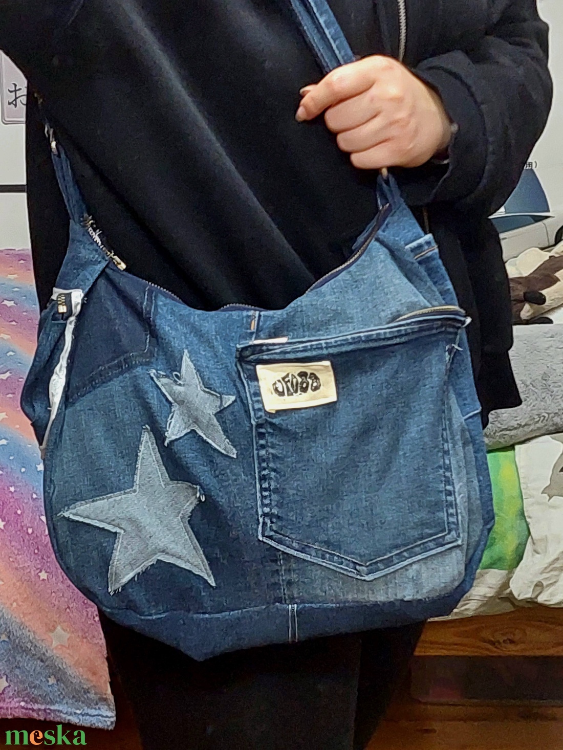 Csillagos farmer táska - táska & tok - kézitáska & válltáska - válltáska - Meska.hu