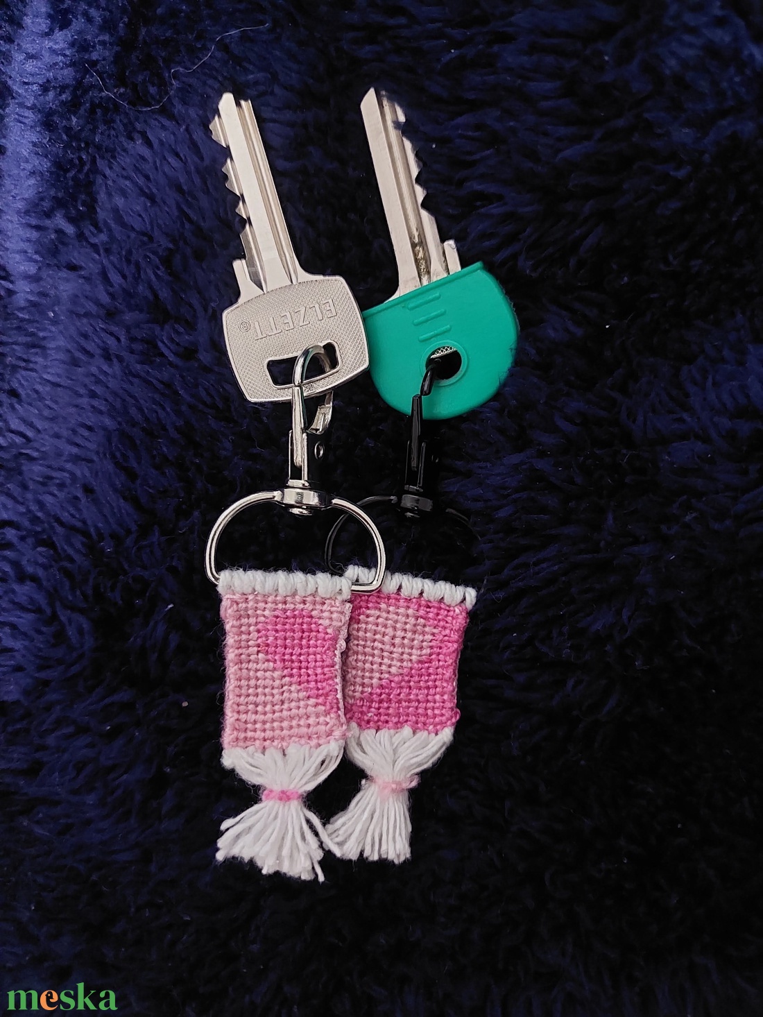 Páros szíves kulcstartó - táska & tok - kulcstartó & táskadísz - kulcstartó - Meska.hu