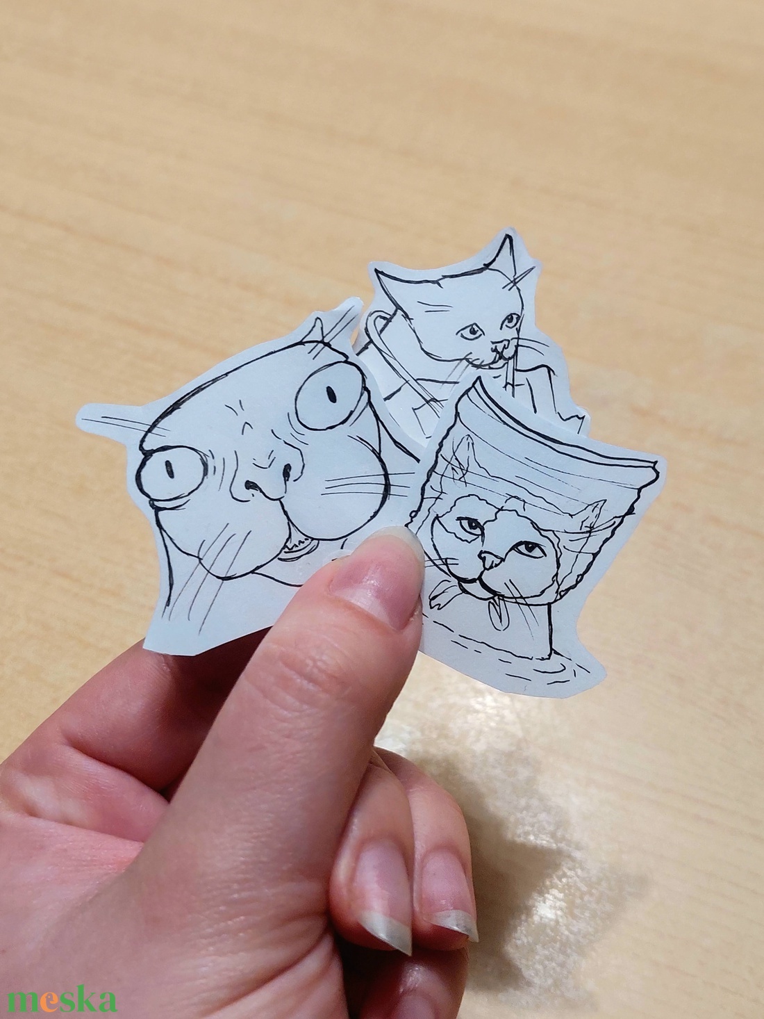 Macskás mémes matricacsomag (18db) - otthon & életmód - papír, írószer - matrica, matrica csomag - Meska.hu