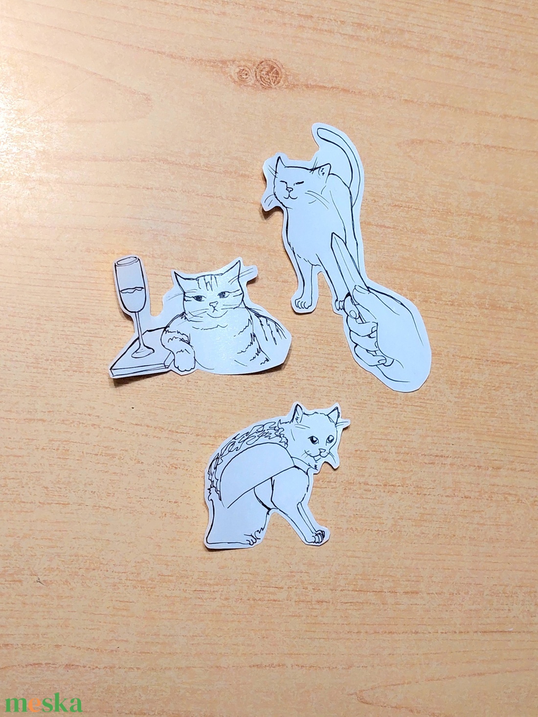 Macskás mémes matricacsomag (18db) - otthon & életmód - papír, írószer - matrica, matrica csomag - Meska.hu