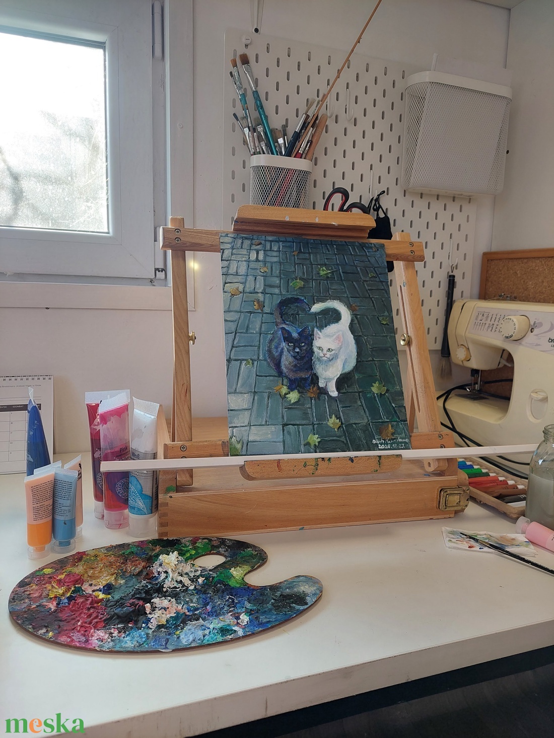 Cicapár Festmény - művészet - festmény - akril - Meska.hu