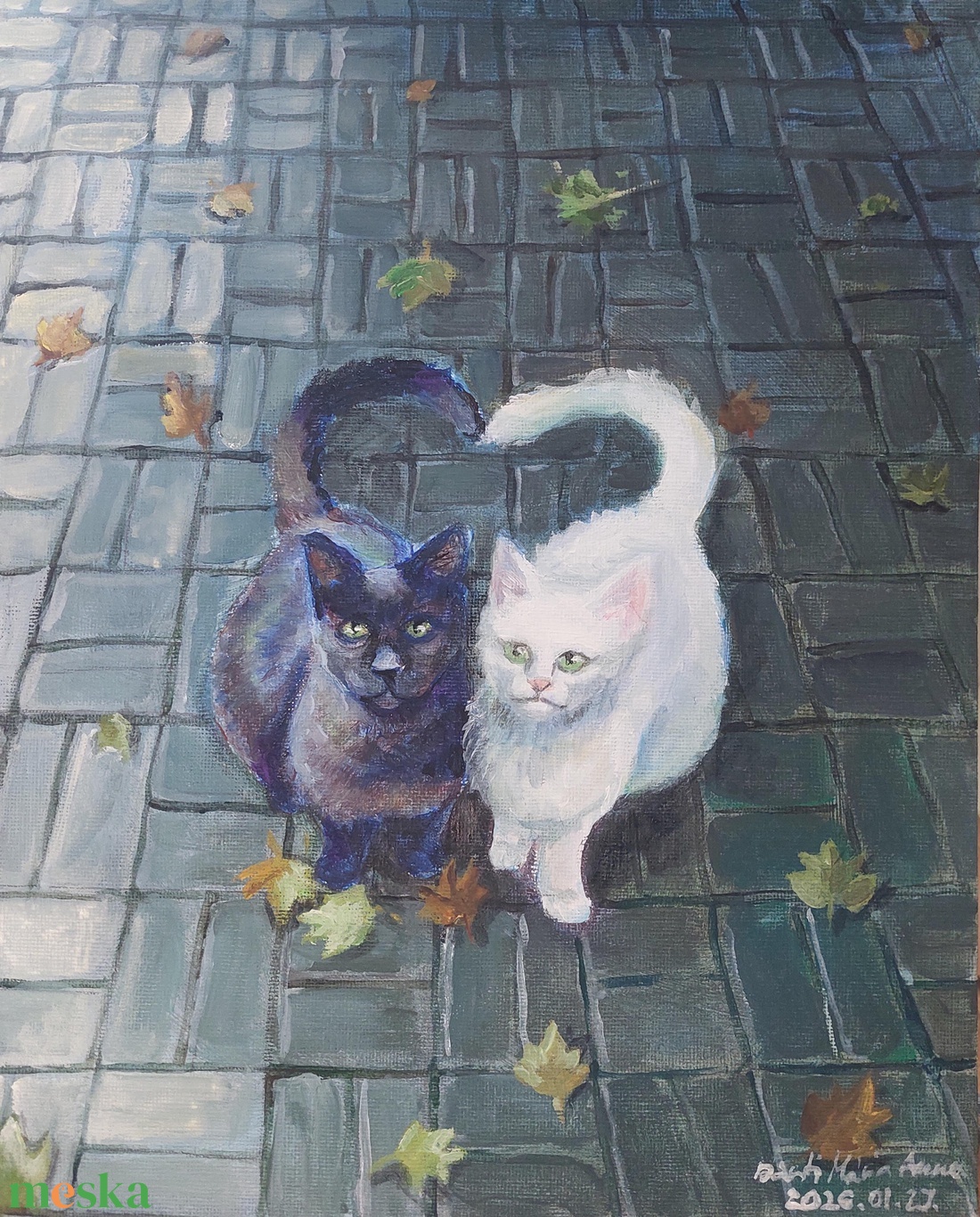 Cicapár Festmény - művészet - festmény - akril - Meska.hu