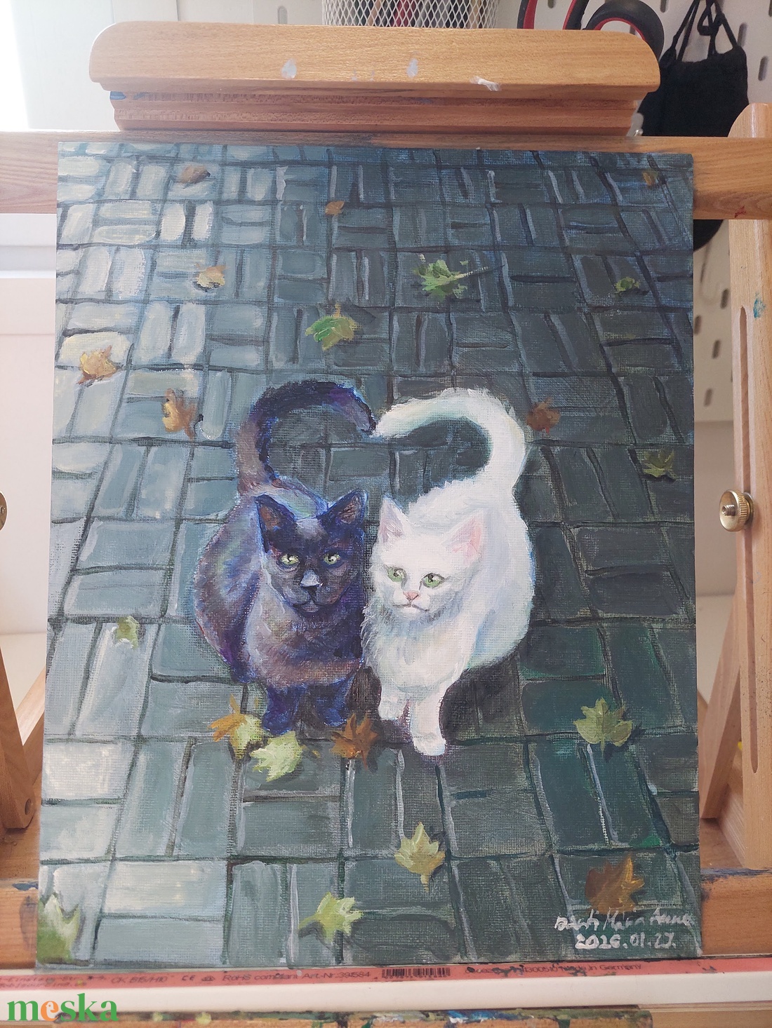 Cicapár Festmény - művészet - festmény - akril - Meska.hu