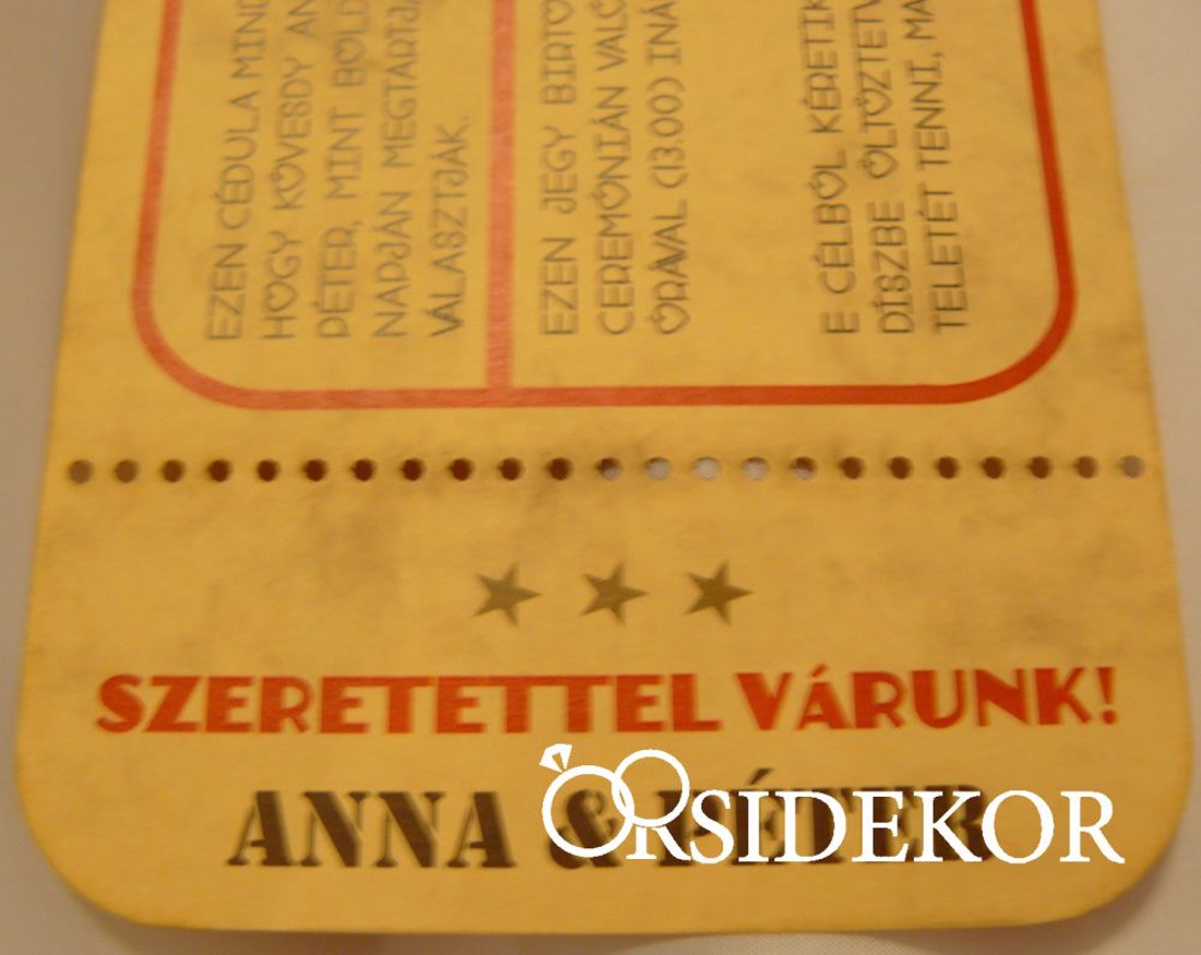 Retro vonatjegy esküvői meghívó - esküvő - meghívó & kártya - meghívó - Meska.hu