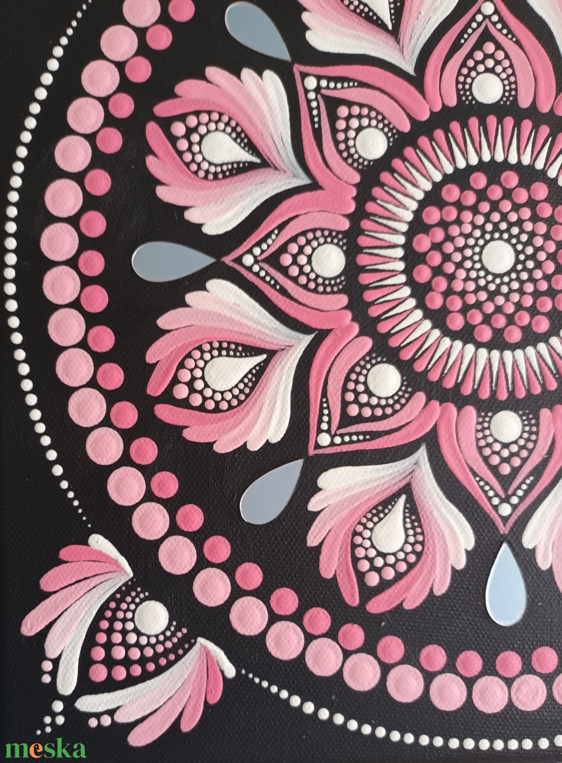 Egyedi mandala, fekete alapon rózsaszín és fehér színnel - otthon & életmód - dekoráció - spiritualitás - mandala - Meska.hu Egyedi mandala, fekete alapon rózsaszín és fehér színnel - otthon & életmód - dekoráció - spiritualitás - mandala - Meska.hu