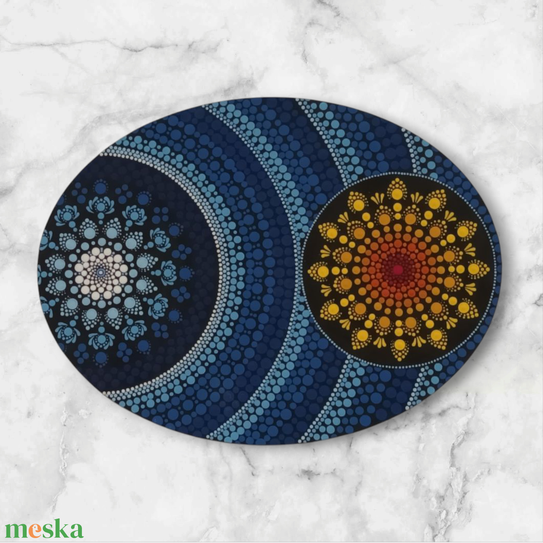 Egyedi mandala, mely a napot és a holdat szimbolizálja  - otthon & életmód - dekoráció - spiritualitás - mandala - Meska.hu