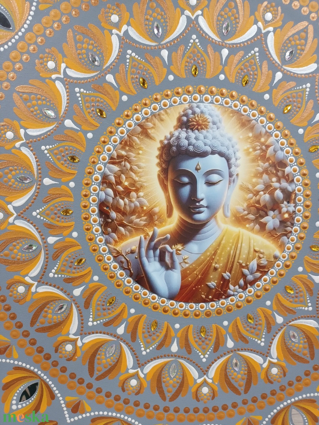 Egyedi mandala, Buddhát ábrázoló betéttel - otthon & életmód - dekoráció - spiritualitás - mandala - Meska.hu Egyedi mandala, Buddhát ábrázoló betéttel - otthon & életmód - dekoráció - spiritualitás - mandala - Meska.hu
