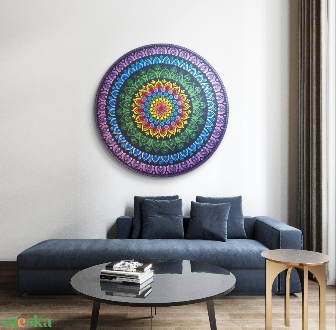 Egyedi mandala,  szivárvány színekkel - otthon & életmód - dekoráció - spiritualitás - mandala - Meska.hu