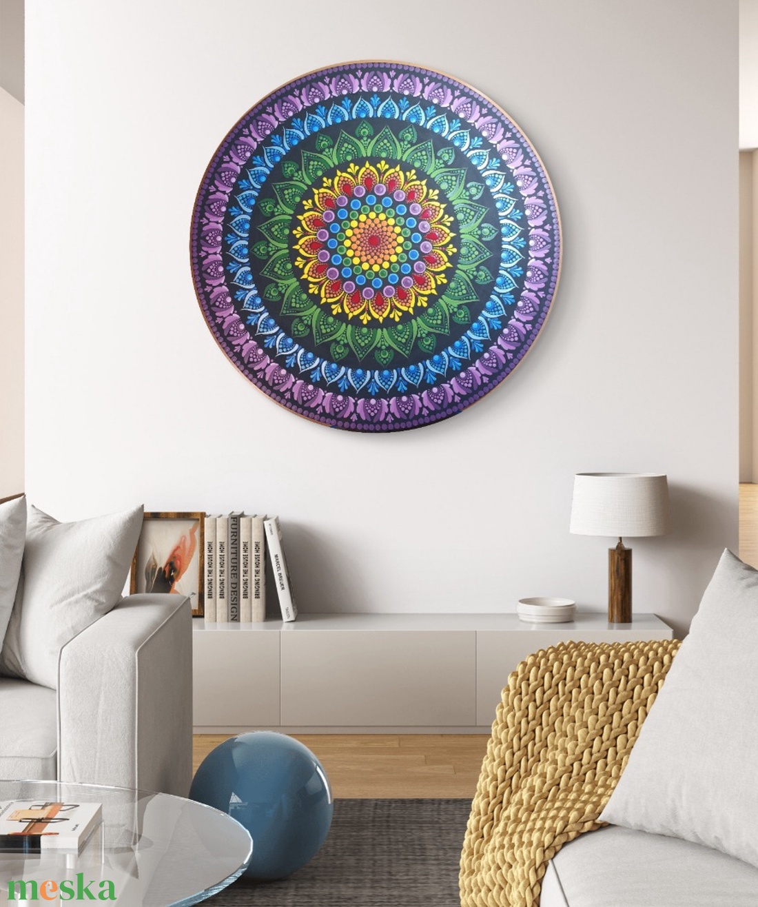 Egyedi mandala,  szivárvány színekkel - otthon & életmód - dekoráció - spiritualitás - mandala - Meska.hu