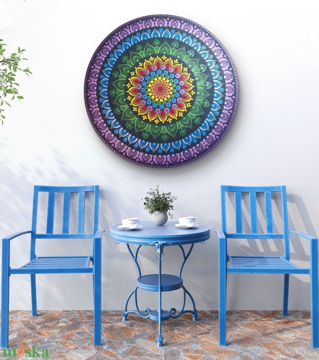 Egyedi mandala,  szivárvány színekkel - otthon & életmód - dekoráció - spiritualitás - mandala - Meska.hu