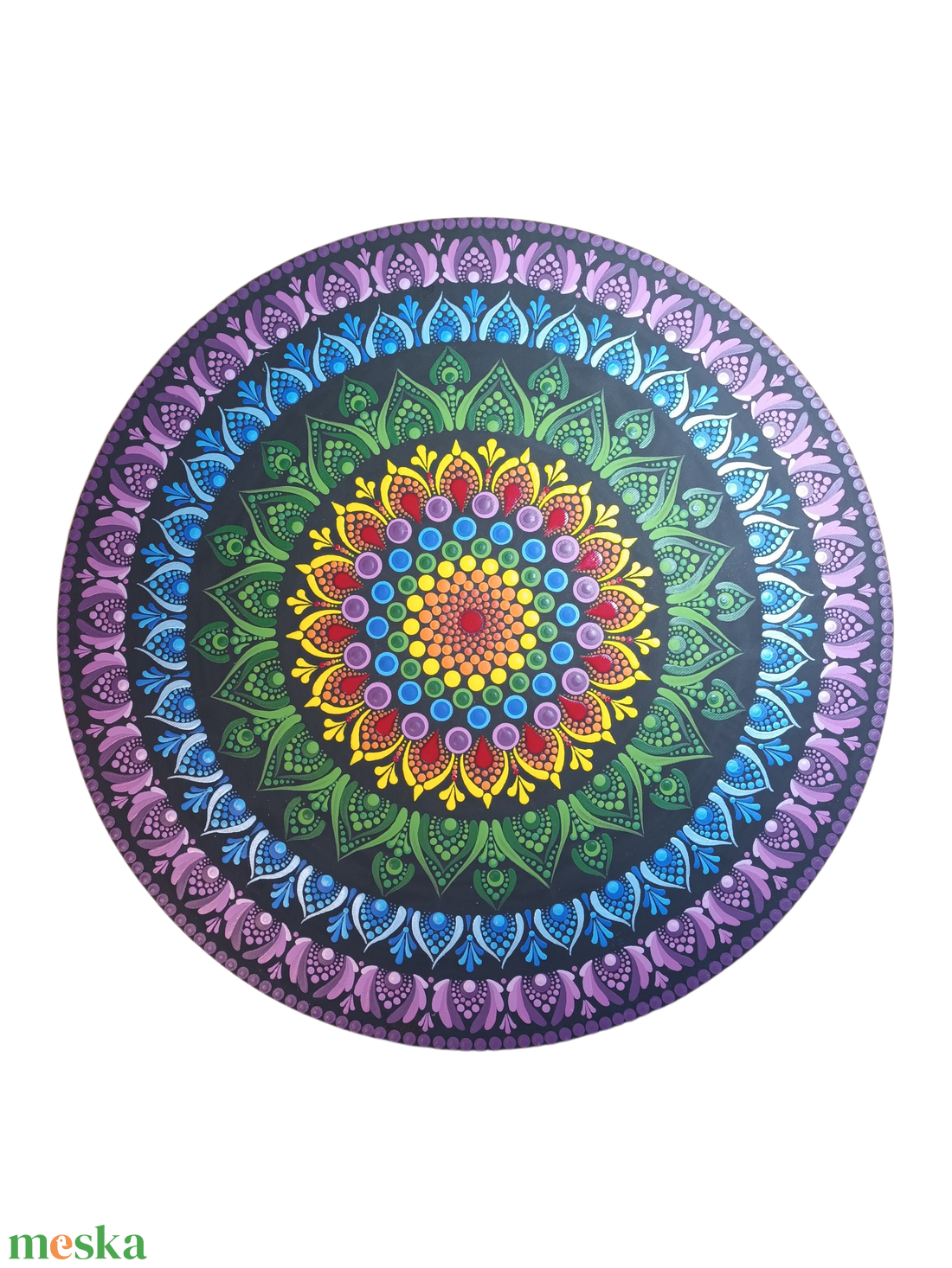 Egyedi mandala,  szivárvány színekkel - otthon & életmód - dekoráció - spiritualitás - mandala - Meska.hu