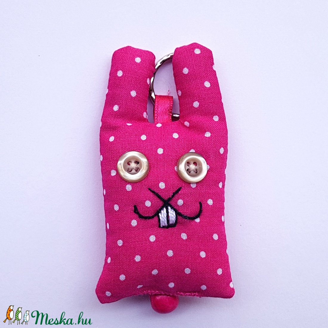 Pink pöttyös nyuszi kulcstartó - nemcsak húsvétra! - - Meska.hu Pink pöttyös nyuszi kulcstartó - nemcsak húsvétra! - - Meska.hu