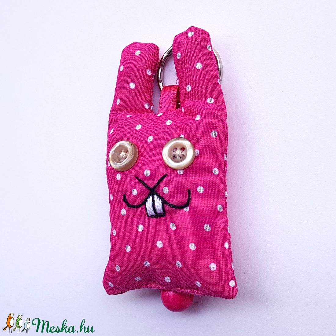 Pink pöttyös nyuszi kulcstartó - nemcsak húsvétra! - - Meska.hu Pink pöttyös nyuszi kulcstartó - nemcsak húsvétra! - - Meska.hu